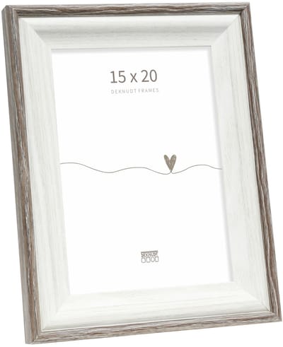 Deknudt Frames fotolijst S68VG2 - wit met bruin biesje - foto 15x20
