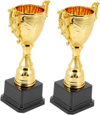 Trofee Prijs - Gouden Bekers - Feest Vieren - Creatief Vormgegeven - 7.4X11X21CM - Goud