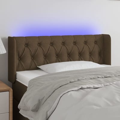 vidaXL - Hoofdbord - LED - 93x16x78/88 - cm - stof - donkerbruin