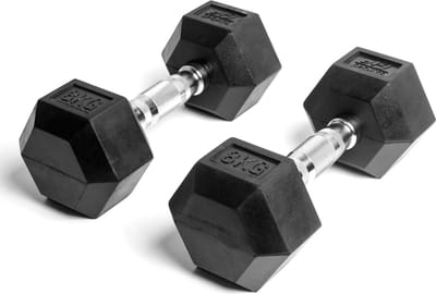 AJ-Sports Hex Dumbells 8kg - 2 x 8 kg Dumbell - Gewichten - Dumbells set - Gewichten set - Halterset - Fitness gewichten - Krachttraining - Fitness
