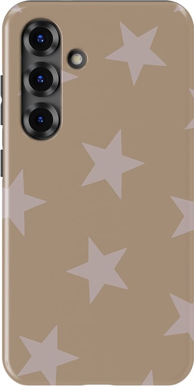 DripCase Hoesje Samsung Galaxy S25 FE | Sterren Design | Magnetisch Opladen | 2-in-1 Ontwerp | Stars Backcover Mocha Blush