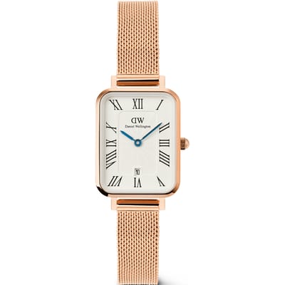 DANIEL WELLINGTON QUADRO ROMAN NUMERALS DW00100860 ROSEGOUD/WIT 20 X 26 MM QUARTZ HORLOGE 1 STUK