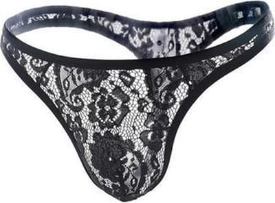 Kanten string voor heren - Zwart - Sexy ondergoed mannen maat M/L