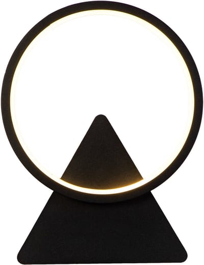 Lemlit LED Wandlamp 20 x 26 cm - Moderne Wandverlichting met Ringdesign - 8W 800 lm 3000K Warm Wit - voor Woonkamer Slaapkamer Hal en Trap - Zwart