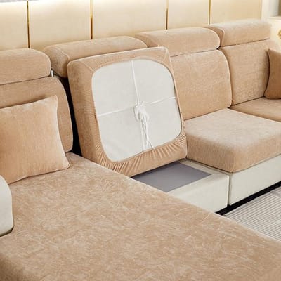 Nieuwe Dikke Elastische Bankkussenhoezen Woonkamer Fauteuil Hoekbank Chenille Kussens Zitkussenhoes Slipcover Bankhoezen Normal Size (S)-1pc kaki