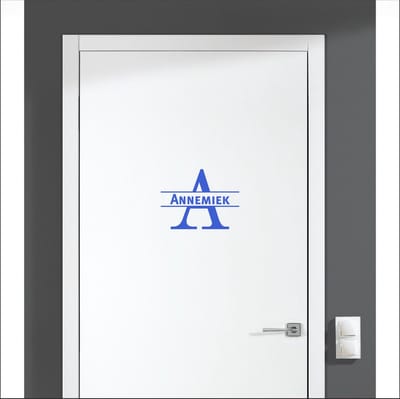 Deursticker Met Naam -  Annemiek - Blauw