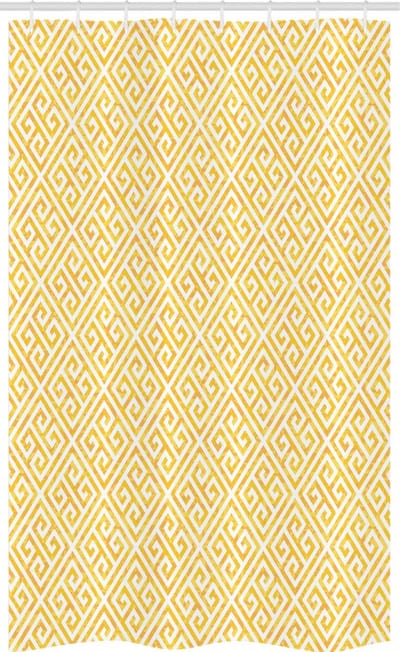 ABAKUHAUS Douchegordijn – Geel-Wit Labyrint – 120x180 cm – Polyester