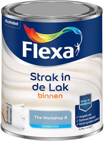 Flexa - Strak In De Lak Binnenlak Zijdeglans - The Workshop 8 - Mengverf - 750 Ml