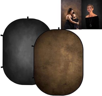 Fotoachtergrond Opvouwbaar - Dubbelzijdig Bruin/Zwart - Fotostudio Achtergrond - 1,5 x 2 m - Kreukvrij - Hoge Resolutie - Fotobackdrop