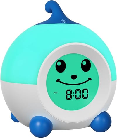 White-Label® Kinderwekker - Digitale Wekker Slaapkamer - Slaaptrainer Kinderen -Blauwgroen
