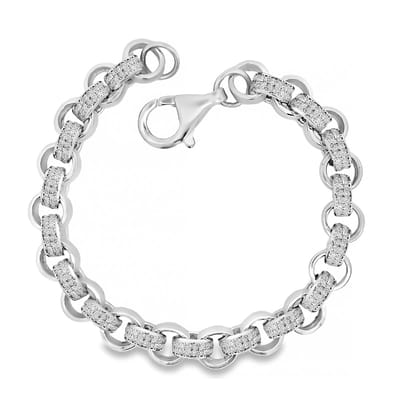 Juwelier Zwartevalk zilveren (gerhodineerd) armband met zirkonia - 23.368