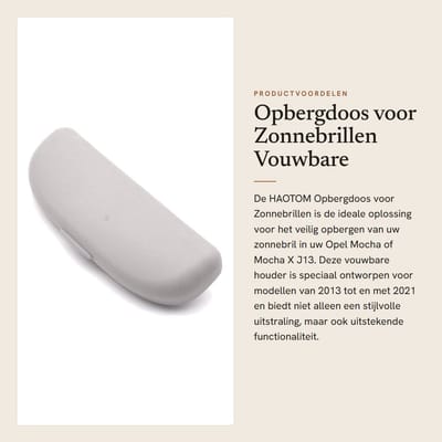 Dailygoods- Zonnebrilhouder Auto - Antislip Houder - Opvouwbare Opbergbox - Geschikt voor Opel Mocha/Mocha X J13 - Hoogwaardige Vervangingsonderdeel - Part Number 42703177 - Zonnebrilbox