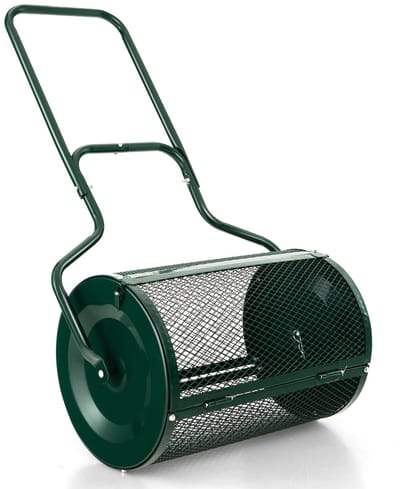 CORE Compoststrooier - Turfmeststrooier 75L- Tuinstrooier voor meststofzaden - Composter van metaal - 60x41x123cm - Groen