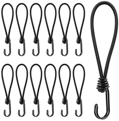 Spanrubber met haken 20 cm - Multifunctionele en duurzame zeilspanner voor transport en bevestiging