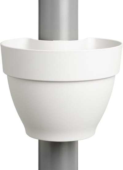 Elho Vibia Campana Regenpijpbakje 40 - Bloempot voor Regenpijp Buiten - 100% Gerecycled Plastic - Ø 21.6 x H 16.3 cm - Zijdewit