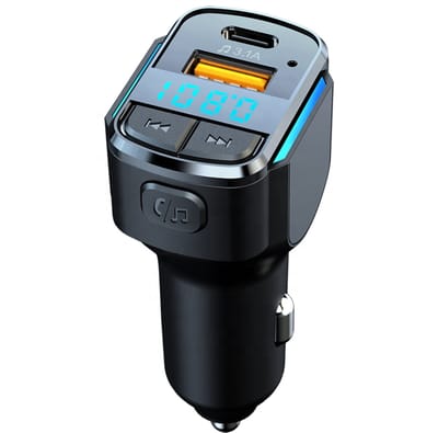 Bluetooth 5.0 FM Transmitter | Autolader | Bluetooth Car Kit | Type-C & USB-A Snellader 5V 3.1A | Handsfree Bellen | Auto MP3 Speler | Autoradio | Autoaccessoires | Autoadapter