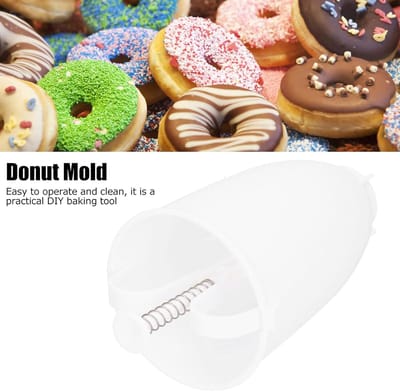Donutmaker - Bakvorm - Zelf donuts maken - Voedselveilig materiaal - 18x10x10 cm - Wit