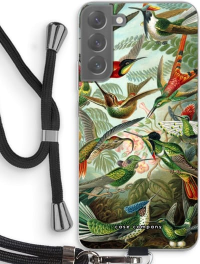 Case Company® - Hoesje met koord geschikt voor Samsung Galaxy S22 Plus hoesje met Koord - Haeckel Trochilidae - Telefoonhoesje met Zwart Koord - Bescherming aan alle Kanten en Over de Schermrand
