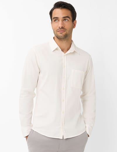 Brax Heren Overhemd  Style HAROLD chalk white, crèmewit, maat M