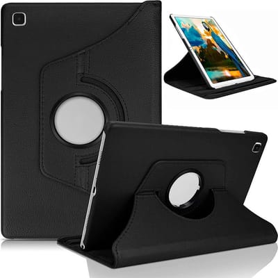 Waeyz - Hoes geschikt voor Samsung Tab A8 2021-2022 - 360° draaibaar bookcase - Zwart – 10.5 inch cover beschermhoes met standfunctie
