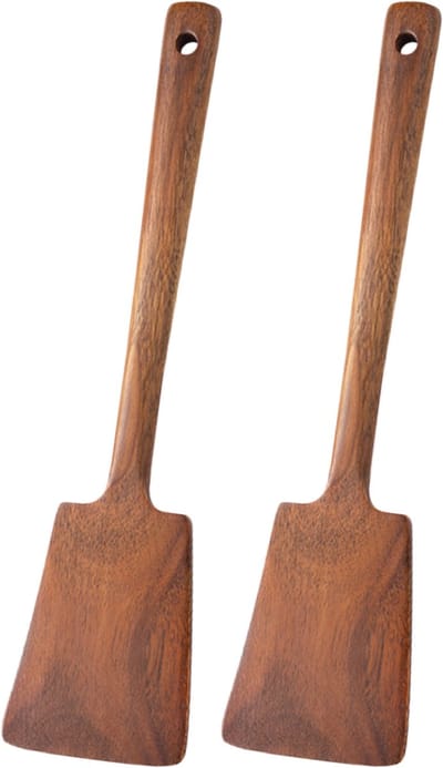 House of Husk Houten Spatel Set 34cm - Keukenspatel - Keukengerei set - Hittebestendig - BPA vrij - 2 stuks