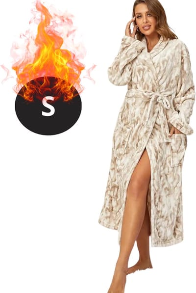 Bovista Badjas Dames - Fleece - Katoen - Badstof - Sauna - Hamam - Wafel - Bathrobe - Duster - Ochtendjas - Spa - Kimono - Beige S