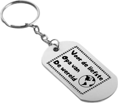 Akyol - Voor de liefste opa van de wereld sleutelhanger- Opa cadeau - Oma en Opa cadeau - Cadeau opa - Familie cadeau - Bedankje - Bedank cadeau - Familie kado - Gegrafeerd - Gegraveerde sleutelhanger