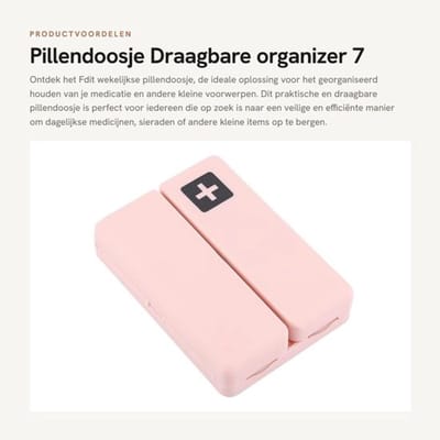 Pillendoosje 7 Dagen - Draagbaar Medicatiedoosje - Opvouwbaar - Magnetisch - 7 Compartimenten - BPA-vrij en Duurzaam - Medicijnhouder