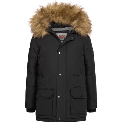 Lonsdale Jungen Winterjacke Keswick Jungen Winterjacke mit Kapuze Black-152