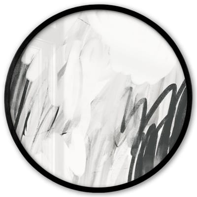 Poster in lijst Rond - Fotolijst 40x40 cm - Posters - Kunst - Abstract - Grijs - Ronde posterlijst zwart - Decoratie - Wanddecoratie woonkamer - Muurdecoratie slaapkamer