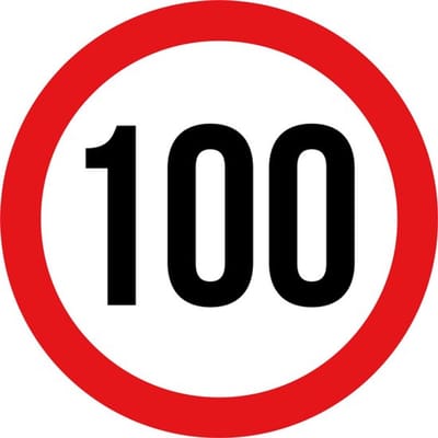 maximale snelheidssticker 100 km/h - snelheid sticker 200 mm - snelheidsbeperking sticker - klasse 1