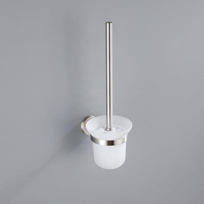 FugaFlow Eccelente Acces Toiletset 3-delig - toiletrolhouder met klep - toiletborstel - handdoekhaak dubbel rond - Geborsteld RVS PVD