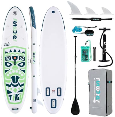 Allero Sup Board - Paddle Board - Opblaasbare Sup - Wit - Groen - Surfboard - 320 x 84 x 15 cm - Draagbaar - Stand Up Paddle