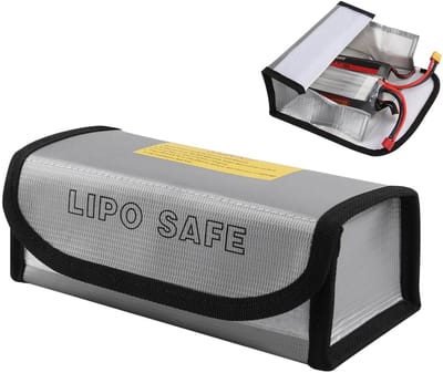 Dailygoody - Lipo-veiligheidstas - Vuurvaste veiligheidstas - Duurzaam en sterk - 18 x 12 cm - Brandwerende batterij - Explosiebestendig - Geschikt vo...