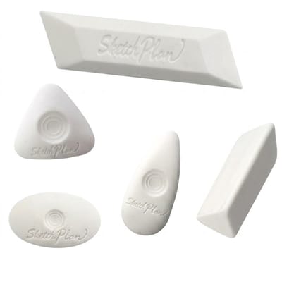 Wit gummen set rubber gum geometrische vormen correctie gummen beide 5 stuks teken gum set voor schetsen en tekenen