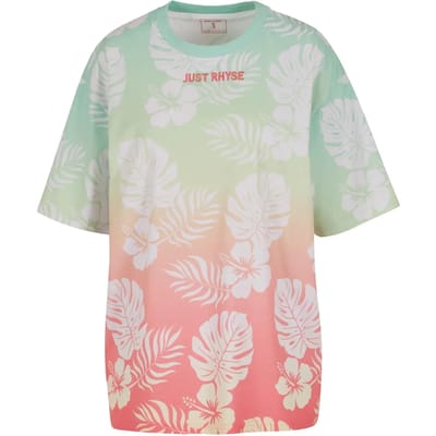 Just Rhyse Damen Holidays T-Shirt JLTS252 Coral/Lime-XS