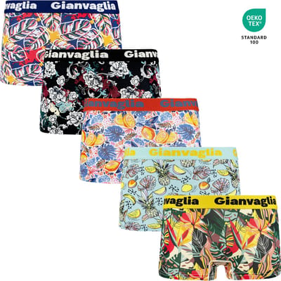 5-Pack Dames Onderbroek Katoen - Boxershorts - Zacht Katoen - Fruity Forest Printjes - Maat M 8808