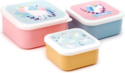 Snackdoosjes eenhoorn unicorn set van 3 - Puckator