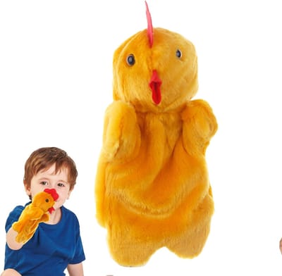 Kippenhandpop - Pluche pop vinger - Educatief vermaak - Huidvriendelijk zacht materiaal - 27 cm