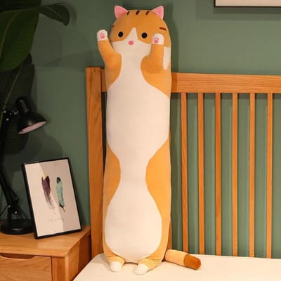 50 70 90 110 130cm Zacht Lang Kat Pluche Speelgoed Schattig Slaapkussen voor Kinderen Meisjes Bed Slapen Huis Decoratie Cadeau Pop 50CM
