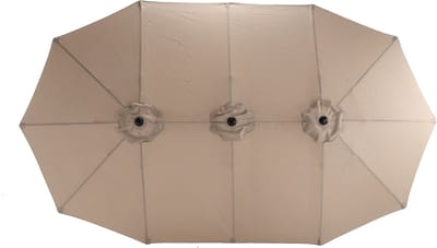 HAUSS SPOLE Parasol Dubbelzijdig – 450 X 270 Cm – Staal – Khaki – Extra Schaduw Voor Tuin, Terras En Zwembad