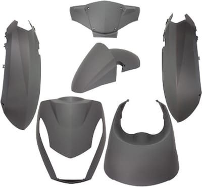 Plaatset Peugeot Kisbee 2T/4T 6-delig - Mat Zwart