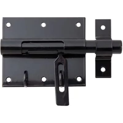 Alberts Boutsluitgrendel Met Platte Greep - Verzinkt Staal Met Zwarte Coating - 95x135 Mm