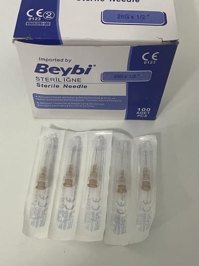 Steriele naald Beybi - Voordeelpakket Eenmalig gebruik - Niet giftig - Needle Beybi -Single Use-Nontoxic- 26G x 1/2 -100 stuks