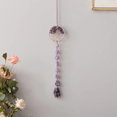 Kristal Ruwe Steen Dromenvanger Regenboog Vanger Windgong Huisdecoratie Tuin Prisma Raamdecoratie Ambachten Hangend Hanger 1PCS gray