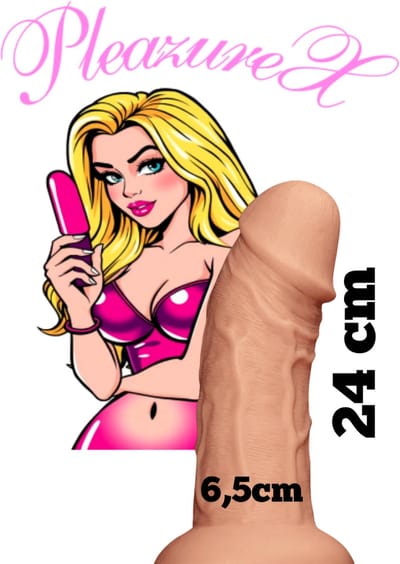 PleazureX - Sextoys Series - Gebogen XL Dildo - Dikke dildo - Centimeters genot 24 x 6,5 cm