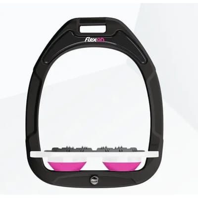 Platte Ultra Grip Stirrup Zwart/Wit/Roze Flex-On Green Composite