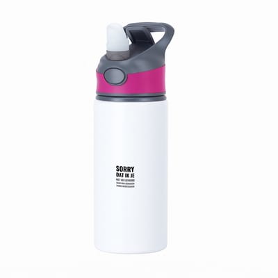 Hacebo® - sorry dat ik je niet heb gehoord maar mijn gedachten waren interessanter waterfles met rietje roze - mensen die vaak dagdromen - interessante gedachtes - dagdromers - quotes - verjaardagscadeau - verjaardag - water fles - 650ML