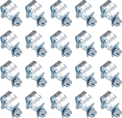 20 Stuks Mini Slangklemmen, Verstelbare Slangklemmen voor Brandstofleidingen en Uitlaatpijpen - Geschikt voor 12-14mm Slangen