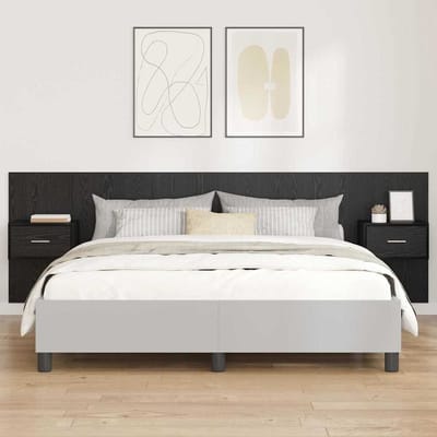 vidaXL - Hoofdeinde - Met - Kast - 3 - st - Zwart - Eiken - Bewerkt - hout